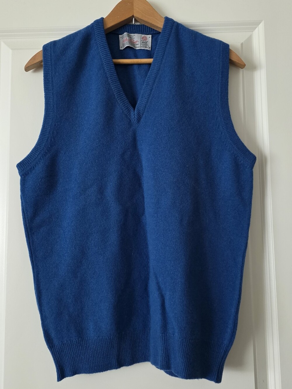 Vintage 100% Wool Peter Scott Swester Vest Blue Mens 90s Preppy Classic